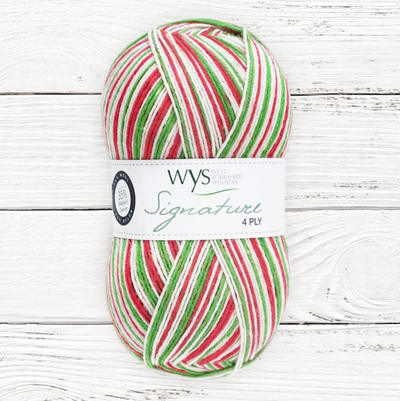 green white red west yorkshire spinners signature 4 ply sock 100g british wool