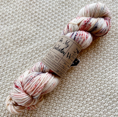 white red black dk double knit yarn in a 100g skein