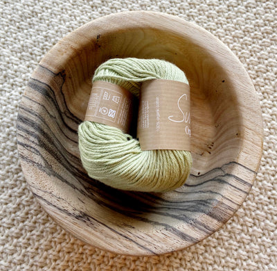 a ball of light green dk double knit organic cotton 50g ball