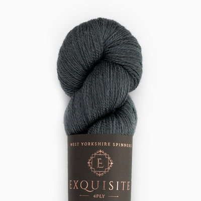100g skein of black grey 4ply yarn wool and silk