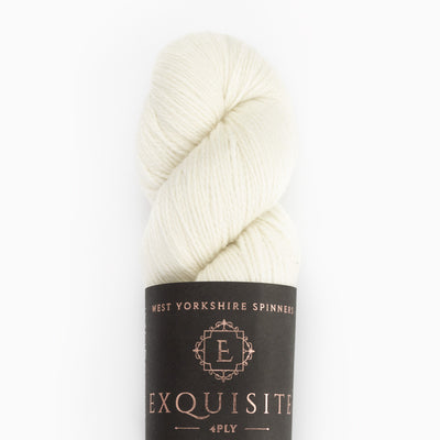 100g skein of white cream 4ply yarn wool and silk