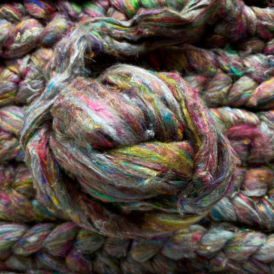 "Dewflower" Sari Silk Recycled blended braid