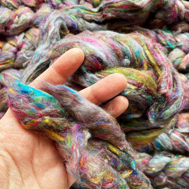 "Dewflower" Sari Silk Recycled blended braid