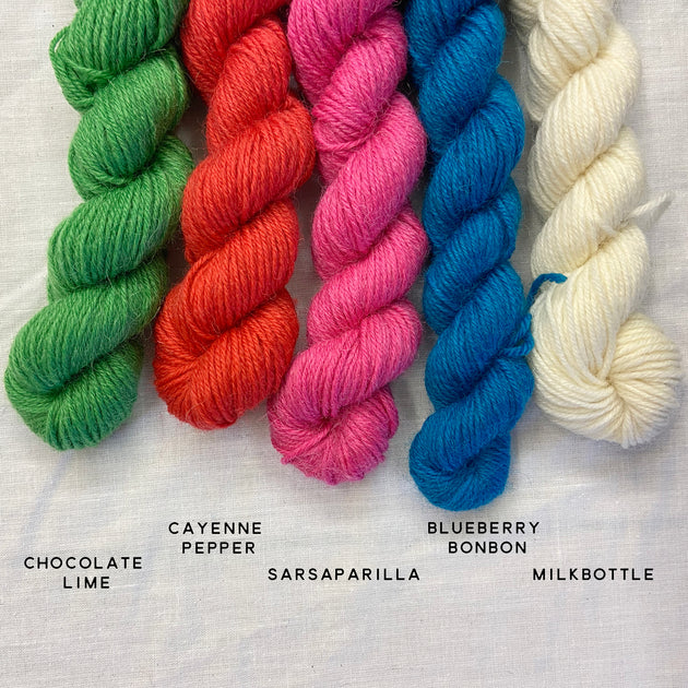 green red pink blue white skeins west yorkshire spinners sock 4ply