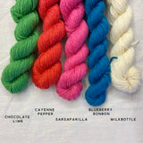 green red pink blue white skeins west yorkshire spinners sock 4ply