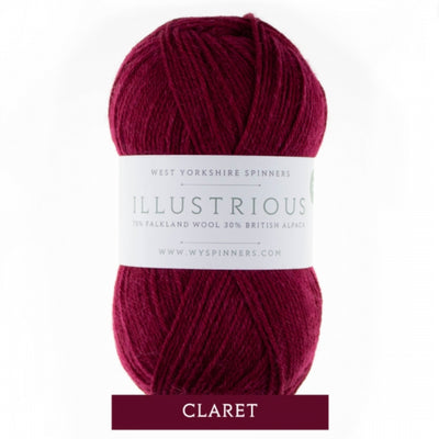 100g ball of burgundy dk double knit weight yarn