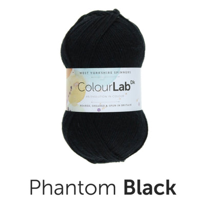 black 100g ball of double knit dk  weight yarn for knitting weaving or crochet machine washable
