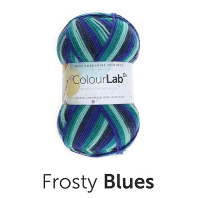light blue deep blue teal dark blue 100g ball of double knit dk  weight yarn for knitting weaving or crochet machine washable