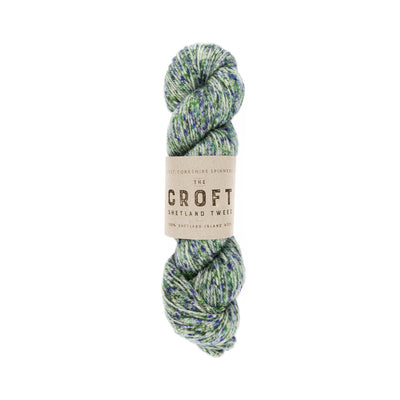 green blue white aran weight skein machine washable for knitting crocheting and weaving