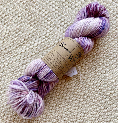 lilac purple dk double knit weight yarn in a 100g skein