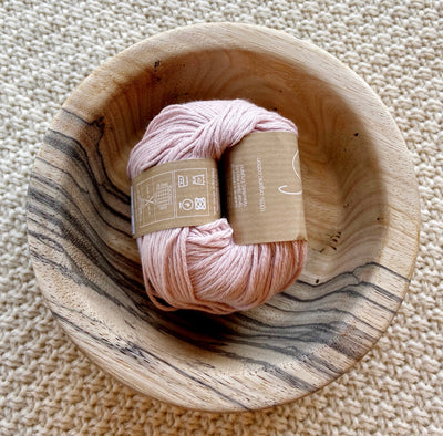 a ball of light pink dk double knit organic cotton 50g ball