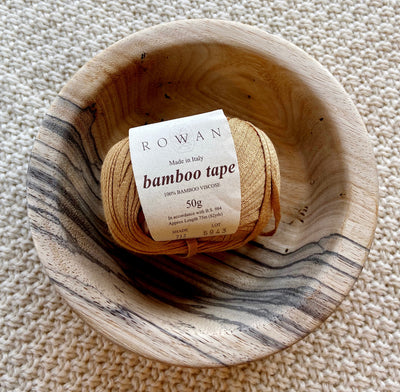 a ball of tan bamboo yarn 50g ball
