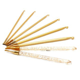 Addi Click interchangeable crochet hook knooking tips metal and plastic gold glitter