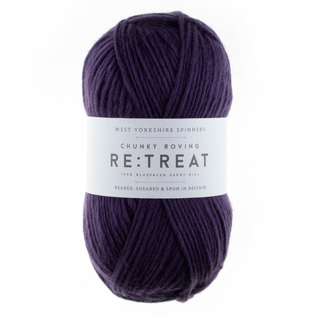 dark purple 100g ball of chunky weight yarn for knitting weaving or crochet 
