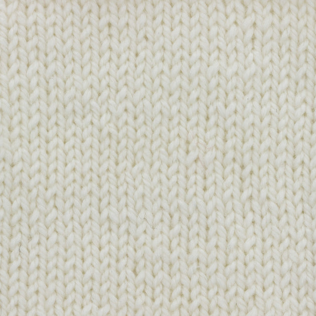 knitted swatch of white cream 4ply yarn wool and silk 