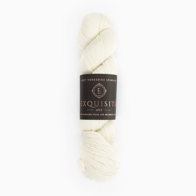 100g skein of white cream 4ply yarn wool and silk 