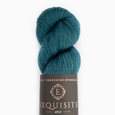 100g skein of blue teal 4ply yarn wool and silk 