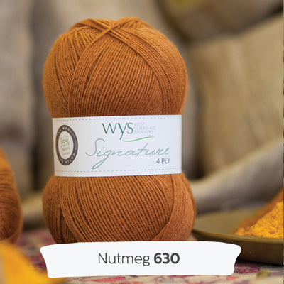 brown west yorkshire spinners signature 4 ply sock 100g british wool