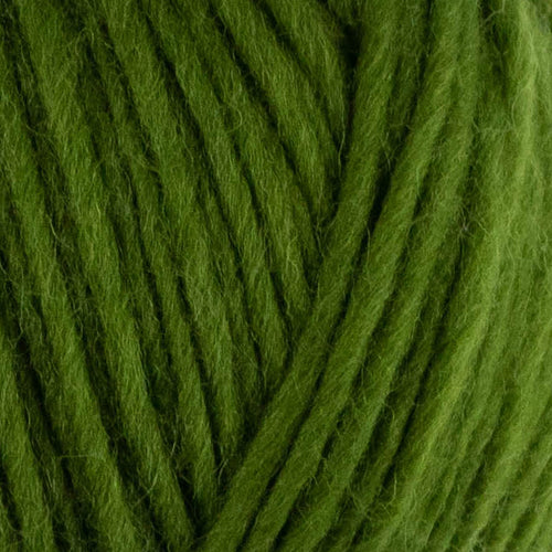 a close up of british bluefaced kerry hill fleece in green chunky weight yarn for knitting weaving or crochet