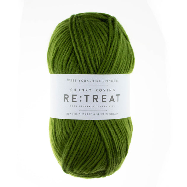 green 100g ball of chunky weight yarn for knitting weaving or crochet 