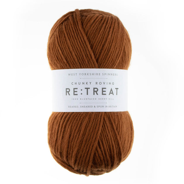 orange brown 100g ball of chunky weight yarn for knitting weaving or crochet 