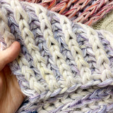 white purple lilac knitted 