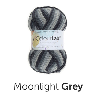black dark grey light grey white 100g ball of double knit dk  weight yarn for knitting weaving or crochet machine washable 