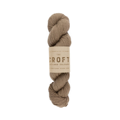 taupe light brown aran weight skein machine washable for knitting crocheting and weaving 
