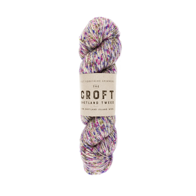 mustard yellow pink purple white  aran weight skein machine washable for knitting crocheting and weaving