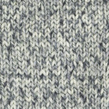 close up of knitted white black grey aran weight skein machine washable for knitting crocheting and weaving