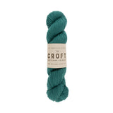 teal green blue aran weight skein machine washable for knitting crocheting and weaving