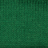 a close up of a knitted swatch green weight skein machine washable for knitting crocheting and weaving